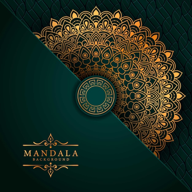 Vecteur fond de mandala de luxe avec arabesque dorée