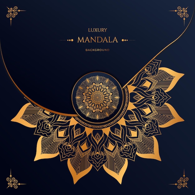 Vecteur fond de mandala de luxe avec motif arabesque doré pour mariage et carte d'invitation