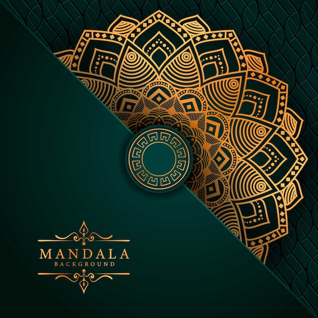 Vecteur fond de mandala de luxe avec motif arabesque doré