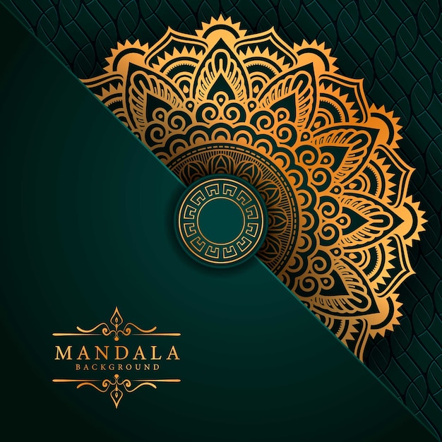 Vecteur fond de mandala de luxe avec motif arabesque d'or style oriental islamique arabe