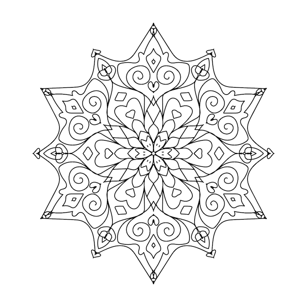 Fleur Mandala Vintage Motif Décoratif Illustration Vectorielle Coloriage Livre Intérieur Kdp