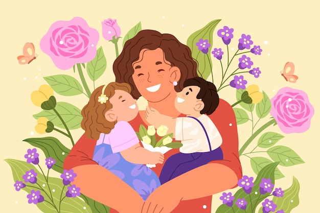 Illustration plate de la fête des mères