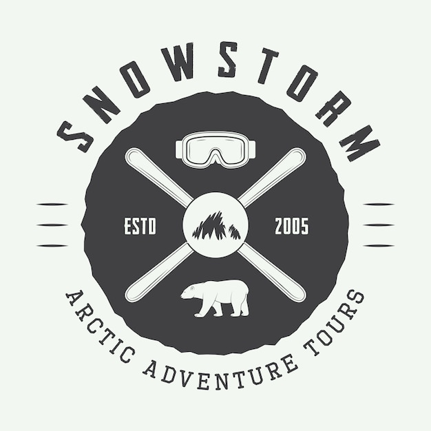 Vecteur logo des expéditions d'alpinisme