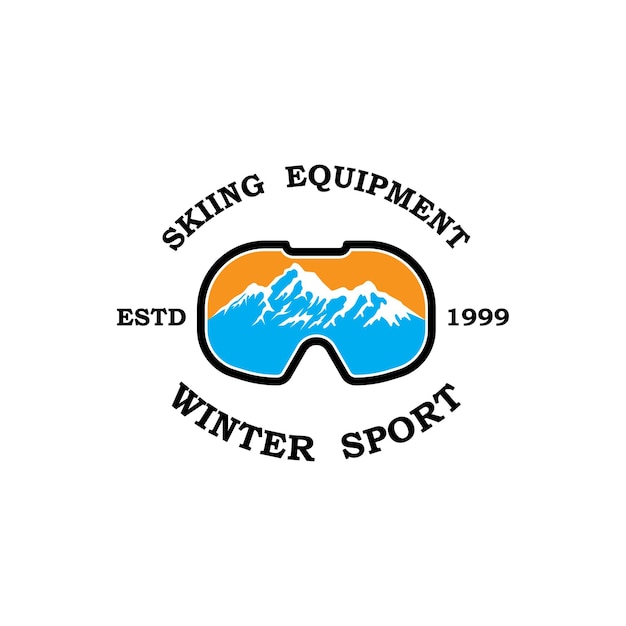 Vecteur logo de ski icône vectorielle illustration design logo pour badge et étiquette du club d'aventure de sport de ski