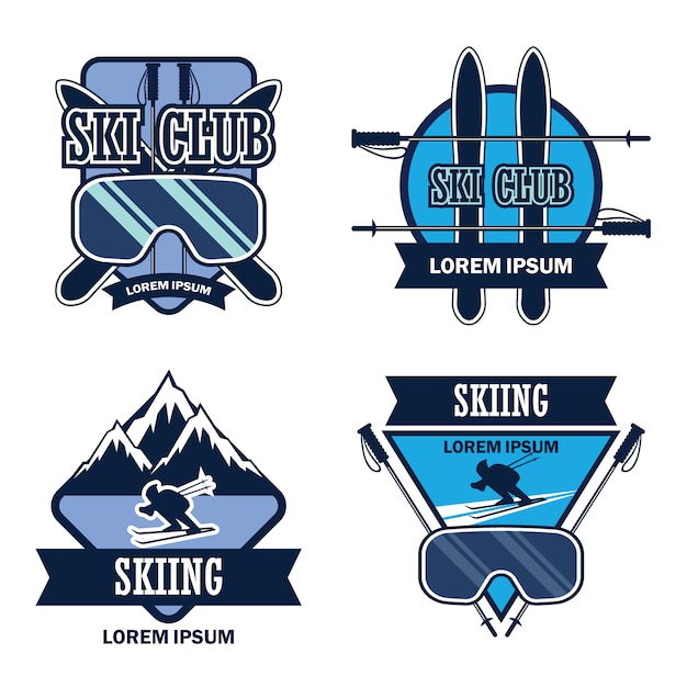 Vecteur logo de ski