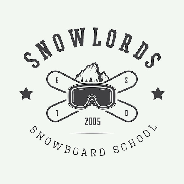 Vecteur logo de snowboard, badge