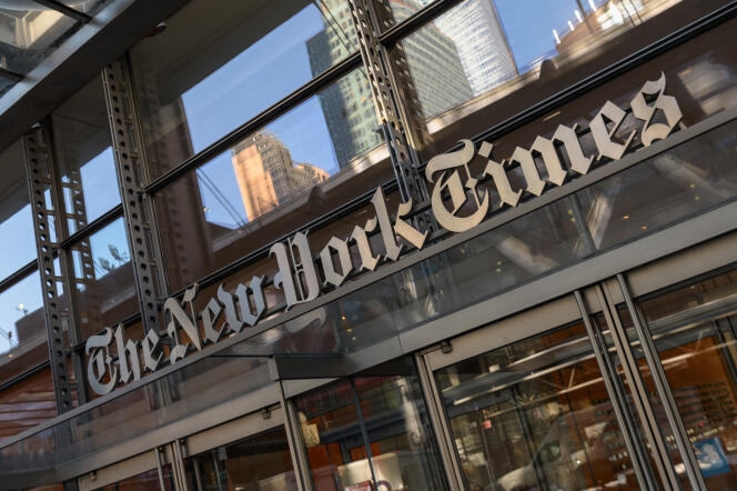Le bâtiment du « New York Times », à New York, le 1ᵉʳ février 2022. 