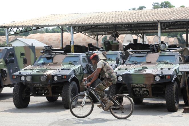 Sur la base militaire de Port-Bouët, à Abidjan, en Côte d’Ivoire, le 19 décembre 2019.
