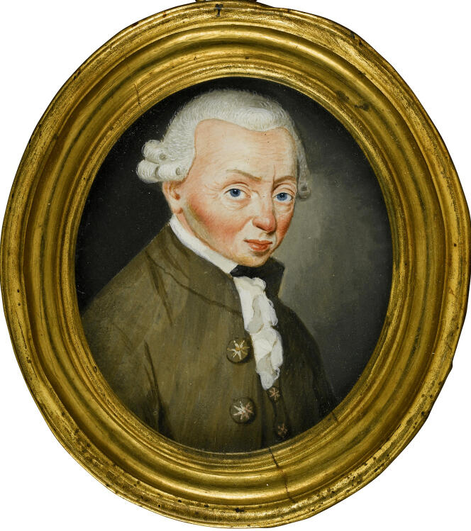 Médaillon d’Emmanuel Kant par Friedrich Wilhelm Springer (gouache sur corne, 1765).