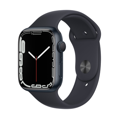 OUTLET Apple Watch Series 7 GPS, 45mm Midnight Aluminium Case with Midnight Sport Band - Regular