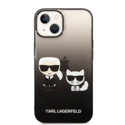 Karl Lagerfeld Ikonik Karl &amp; Choupette Black - etui iPhone 14 Plus