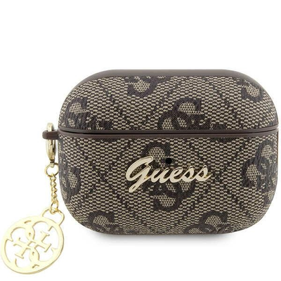 Guess 4G Script Logo With Charm Brown - etui AirPods