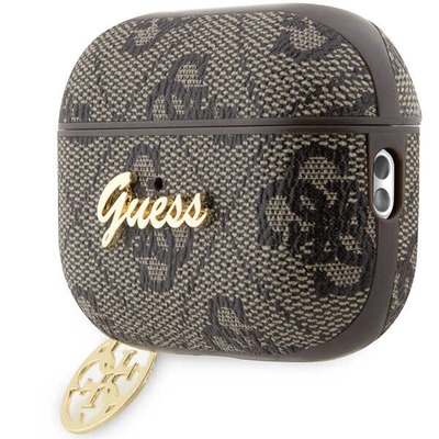 Guess 4G Script Logo With Charm Brown - etui AirPods