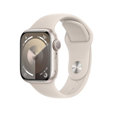 OUTLET Apple Watch Series 9 GPS 45mm Starlight Aluminium Case with Starlight Sport Band - S/M - Produkt otwarty - rękojmia ograniczona do 1 roku
