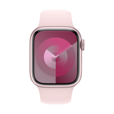 OUTLET Apple Watch Series 9 GPS 45mm Pink Aluminium Case with Light Pink Sport Band - M/L - Produkt otwarty - rękojmia ograniczona do 1 roku