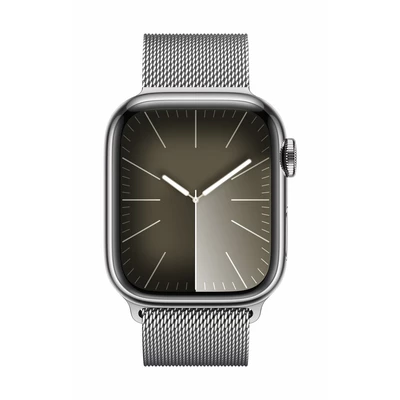 Apple Watch Series 9 GPS + Cellular 41mm Silver Stainless Steel Case with Silver Milanese Loop - Produkt otwarty - rękojmia ograniczona do 1 roku