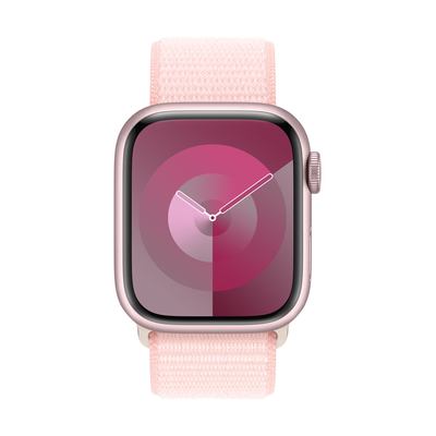 OUTLET Apple Watch Series 9 GPS 41mm Pink Aluminium Case with Light Pink Sport Loop - Produkt otwarty - rękojmia ograniczona do 1 roku