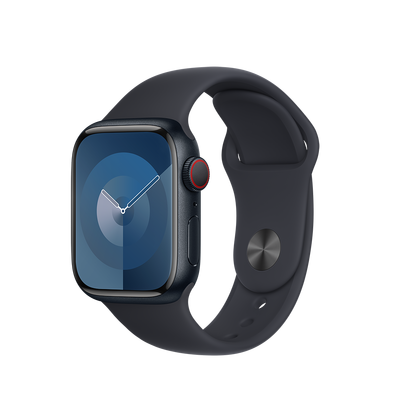 OUTLET Apple Watch Series 9 GPS + Cellular 41mm Midnight Aluminium Case with Midnight Sport Band - S/M - Produkt otwarty - rękojmia ograniczona do 1 roku