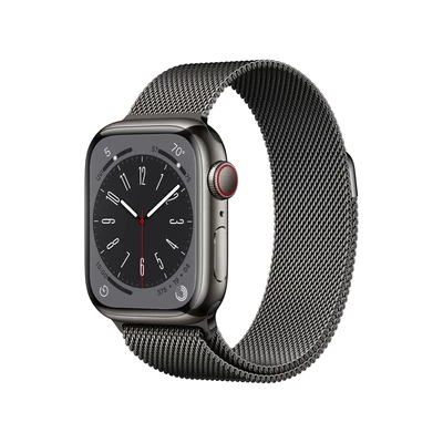 Apple Watch Series 8 GPS + Cellular 41mm Graphite Stainless Steel Case with Graphite Milanese Loop - Produkt otwarty - rękojmia ograniczona do 1 roku