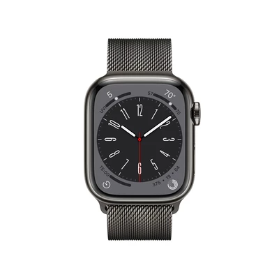 Apple Watch Series 8 GPS + Cellular 41mm Graphite Stainless Steel Case with Graphite Milanese Loop - Produkt otwarty - rękojmia ograniczona do 1 roku