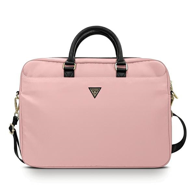 Guess Triangle Logo Nylon Pink- Torba do Macbook 16&amp;quot;