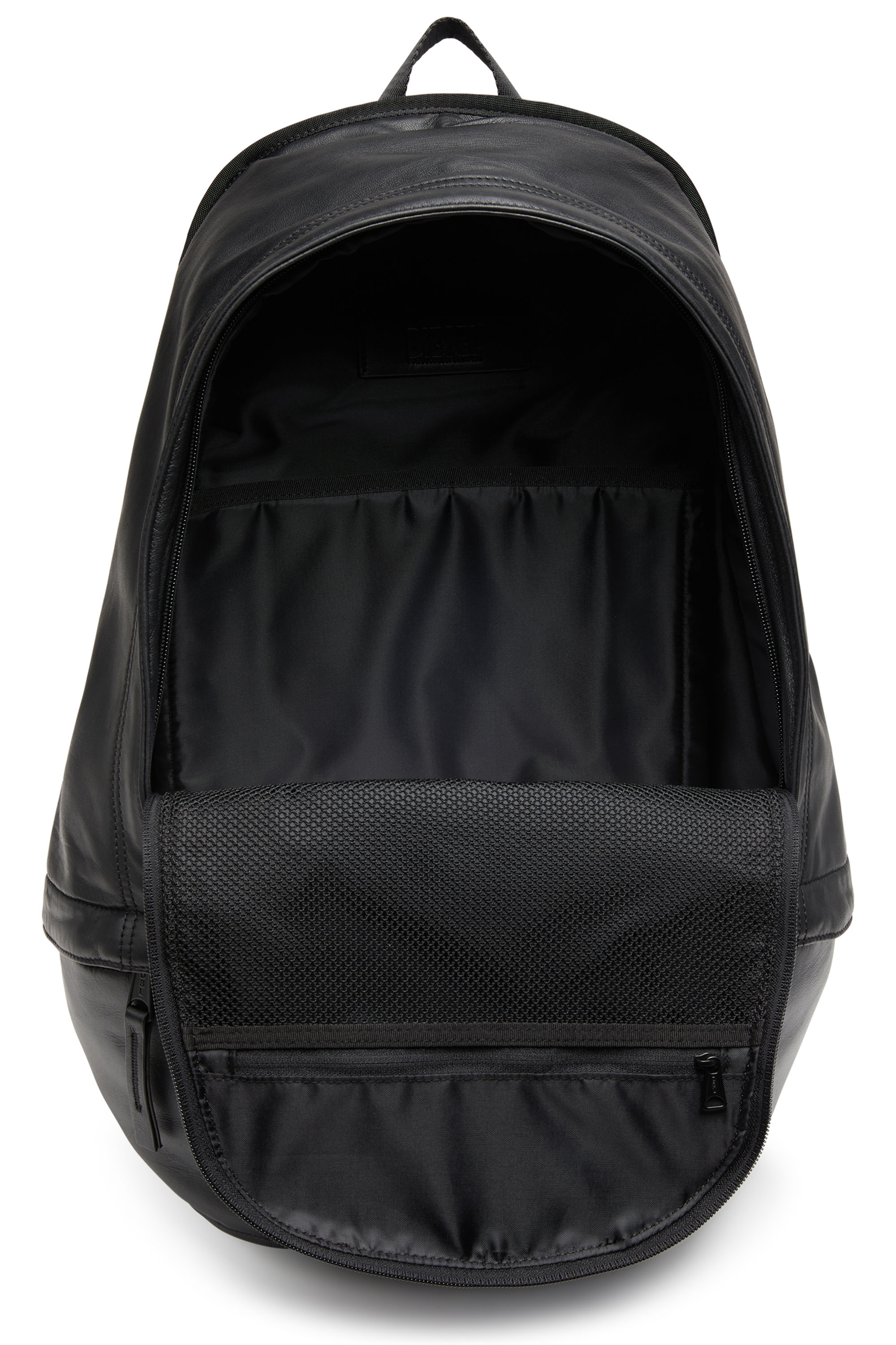 Diesel - RAVE BACKPACK, Unisex Rave-Leather backpack with metal D in Black - Image 4