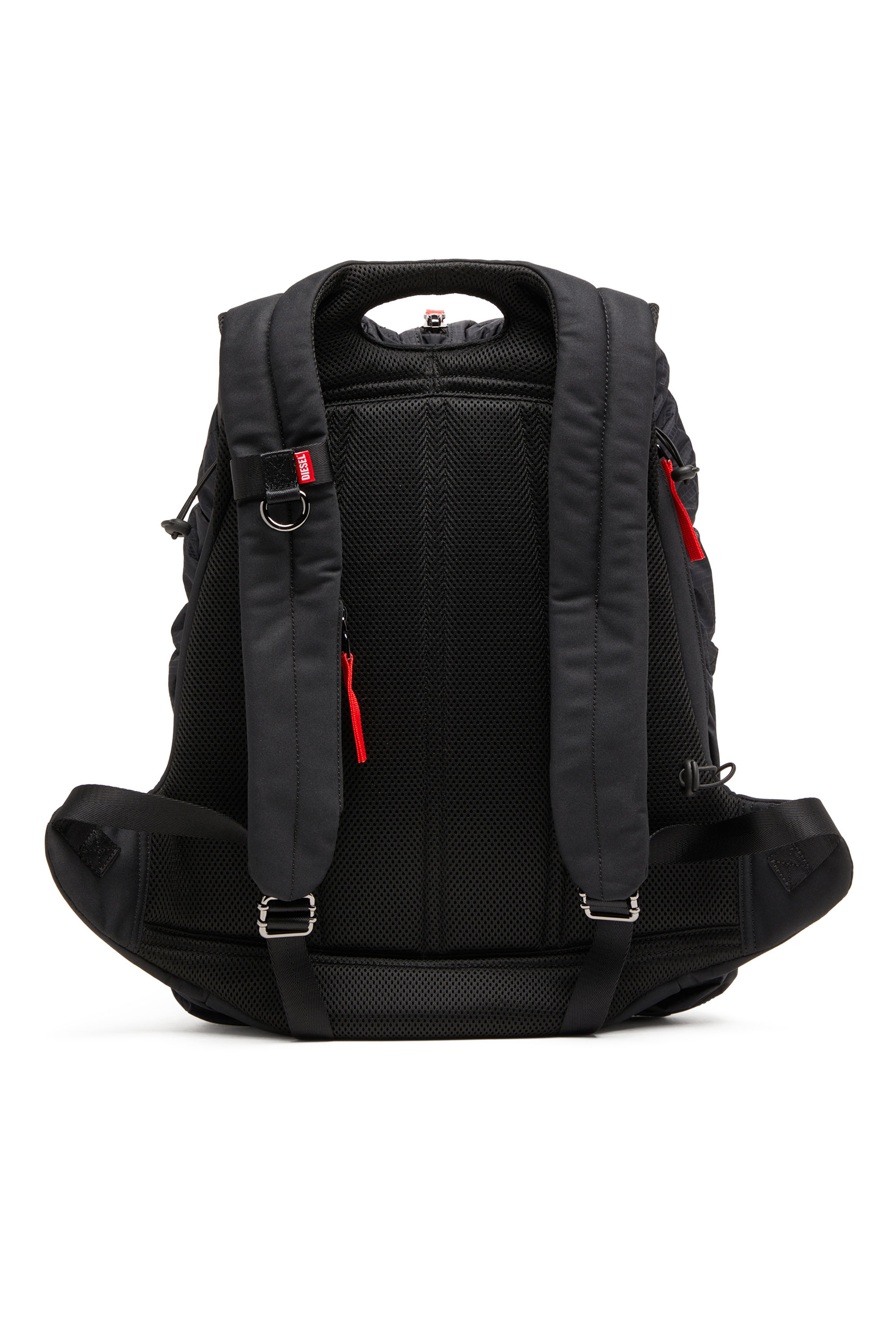 Diesel - ZIP-D BACKPACK X, Unisex Backpack in check-jacquard shell in Black - Image 2