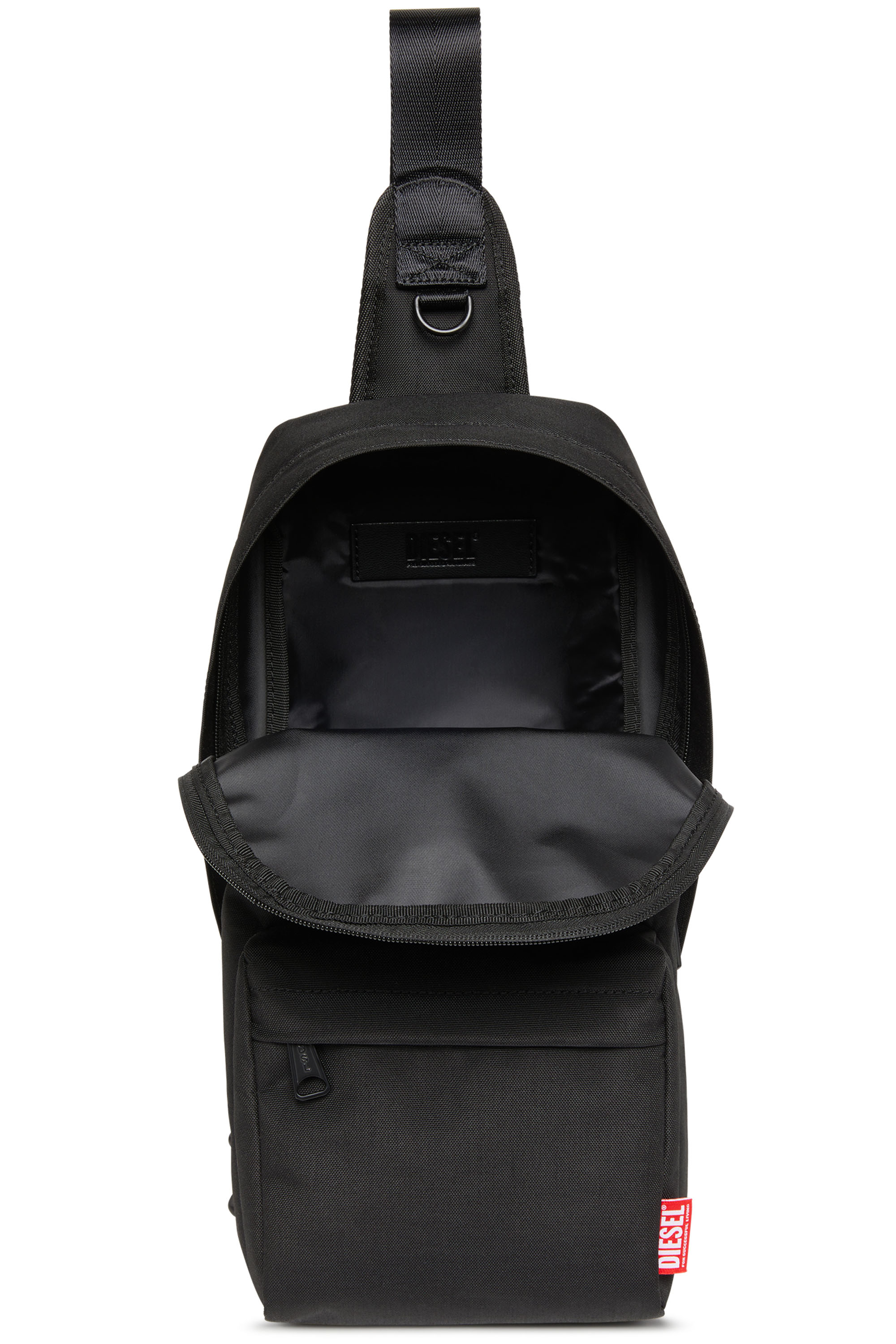 Diesel - D-BSC SLING BAG X, Unisex D-Bsc-Sling backpack in heavy-duty shell in Black - Image 4