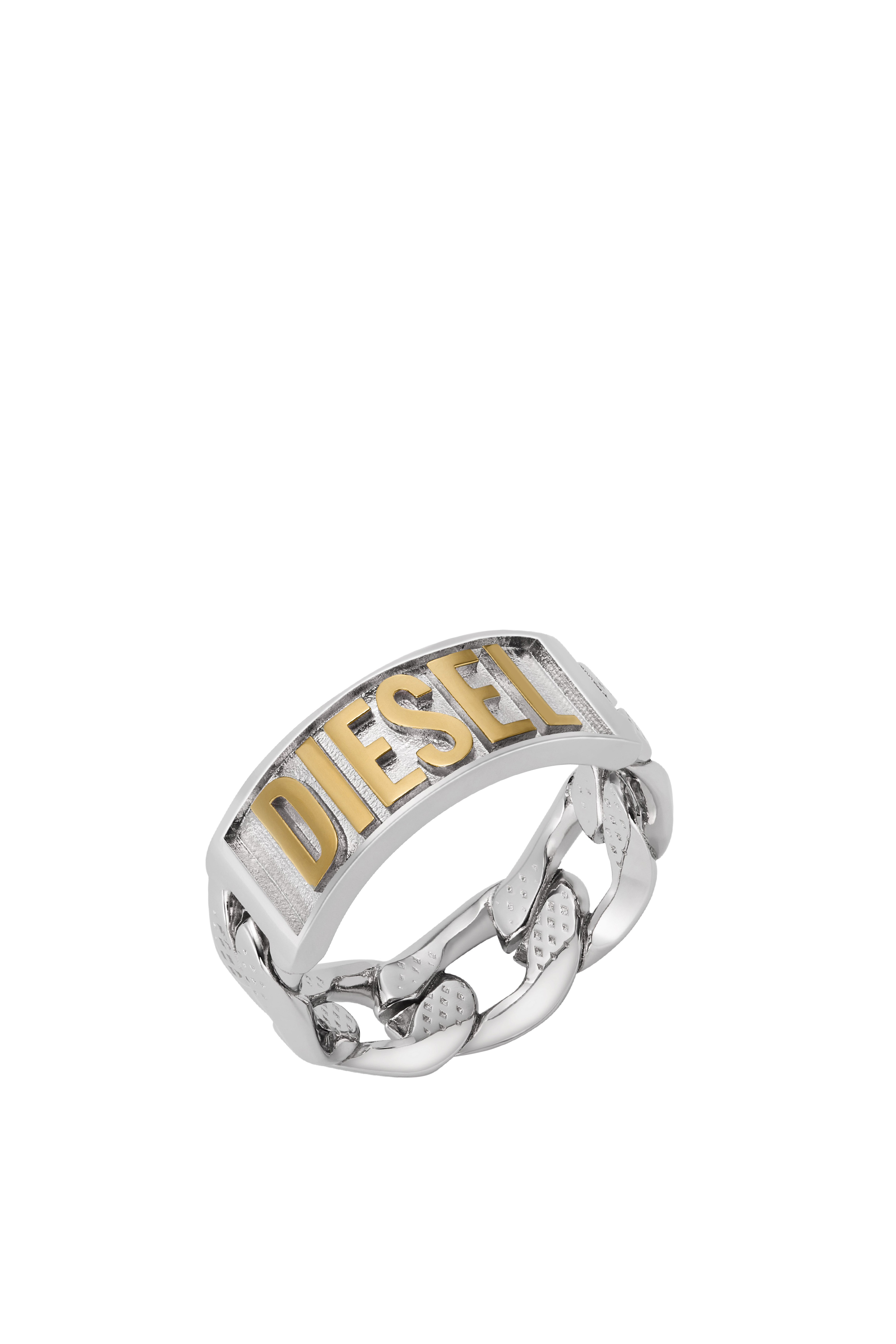Diesel - DX1420, Man Two-Tone Stainless Steel Band Ring in Silver - Image 1