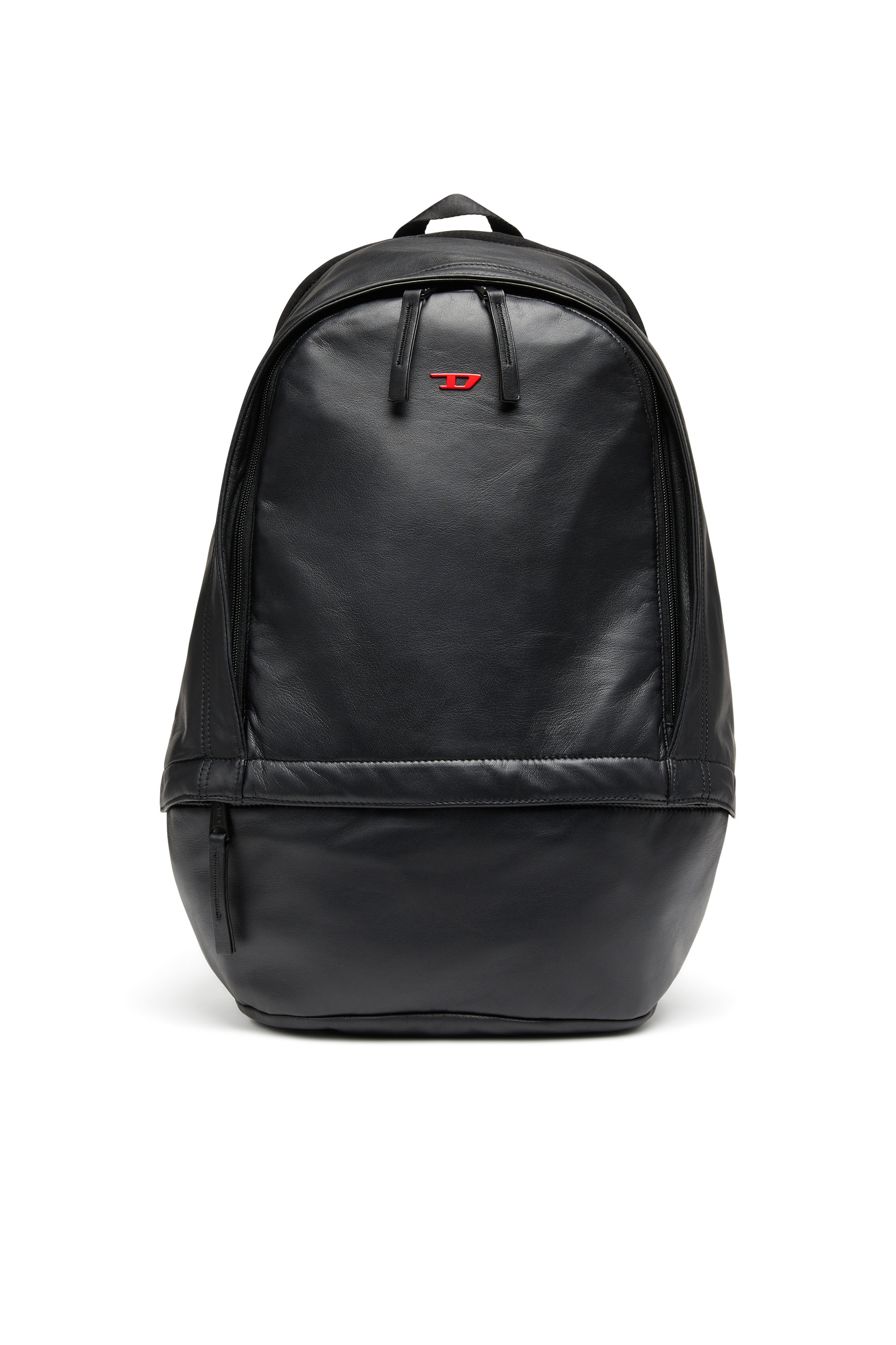 Diesel - RAVE BACKPACK, Unisex Rave-Leather backpack with metal D in Black - Image 1