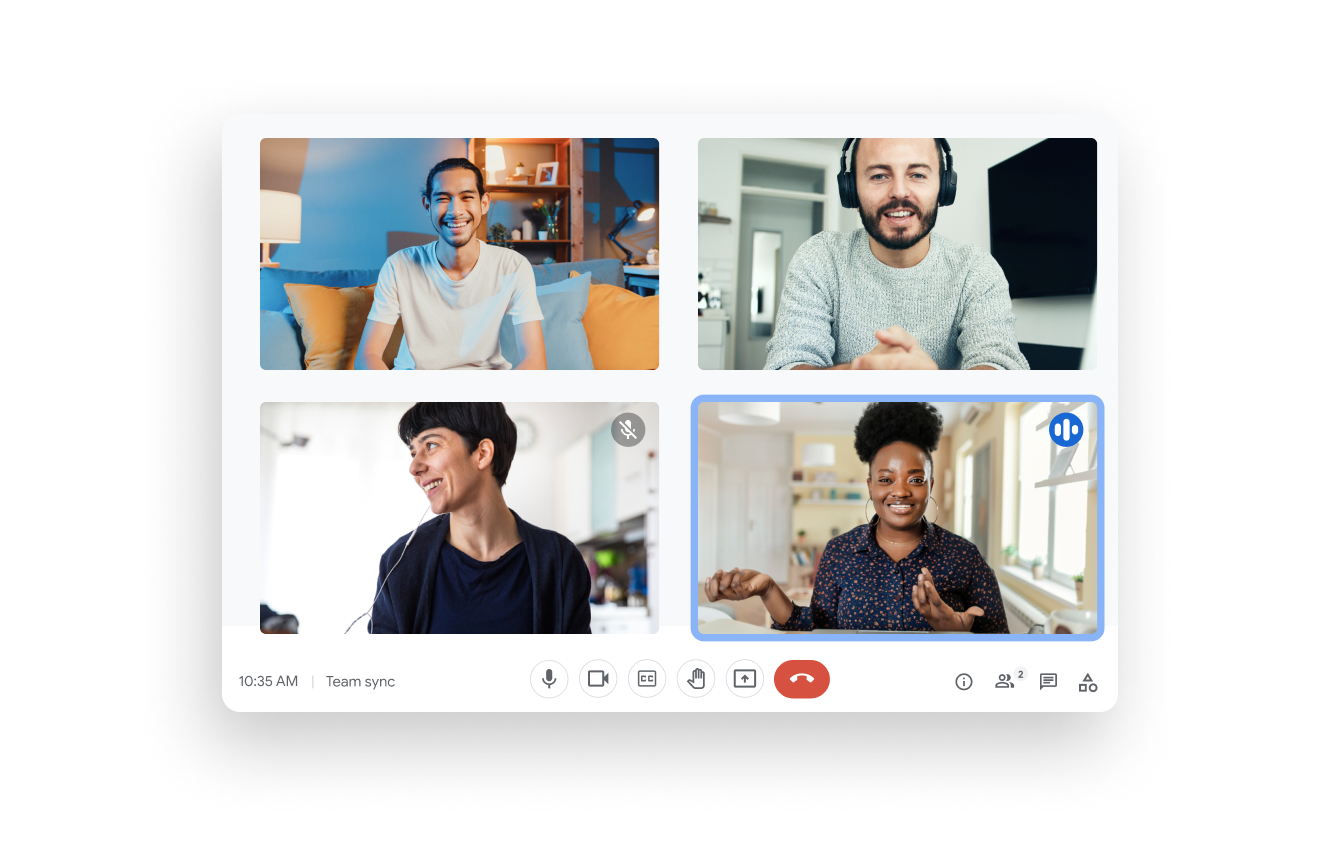 Videochamada em grupo com o Meet no Google Workspace