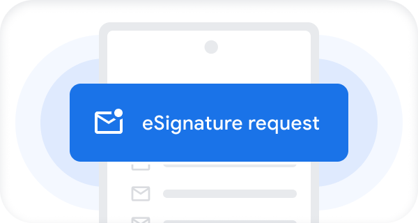 En push-notifikation på en mobil med teksten "Anmodning om elektronisk underskrift" 