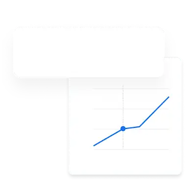Ejemplo de anuncio de texto de mobiliario doméstico junto a un gráfico que muestra comparativas en un intervalo de fechas