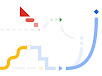 forma y líneas con los colores de Google