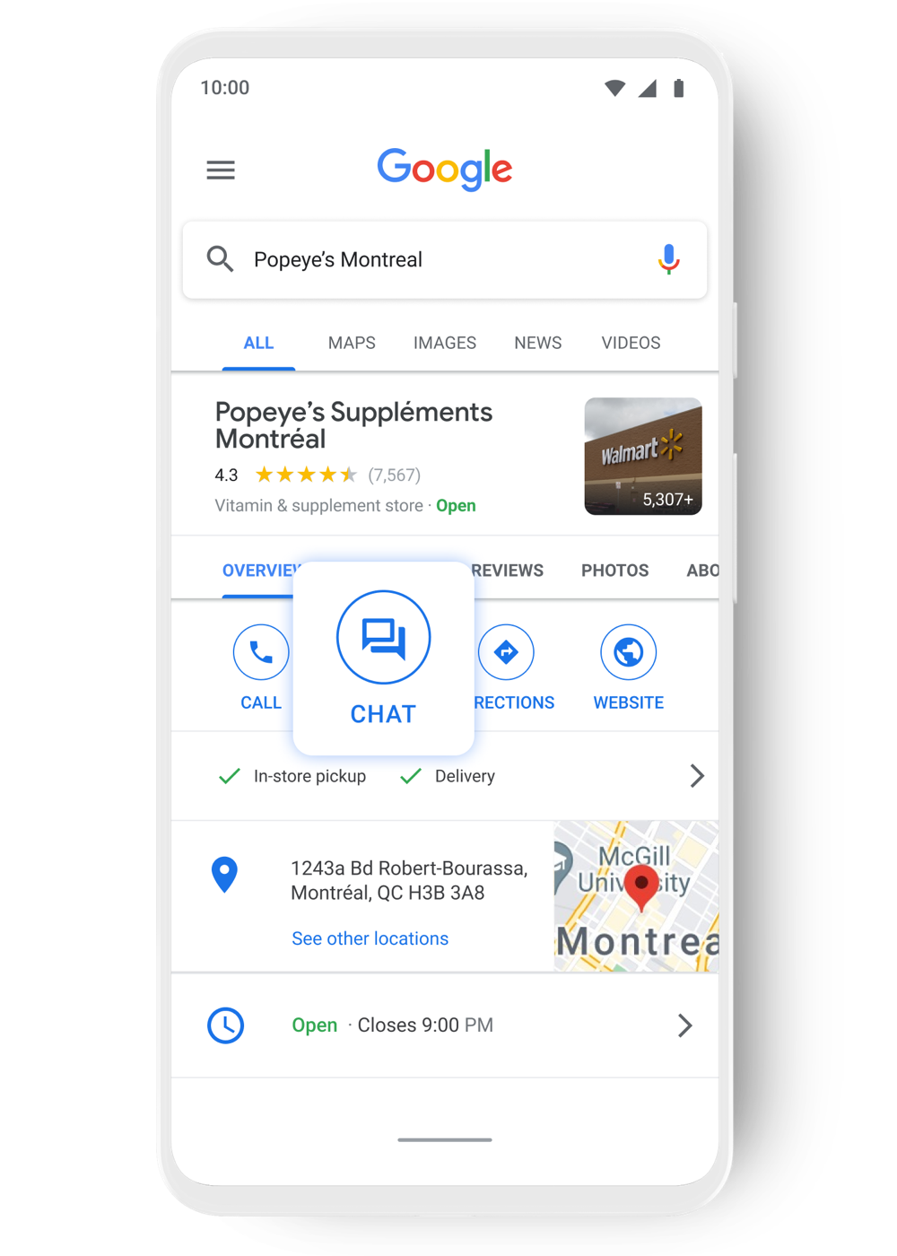 Customers chat with Popeye’s<br> through Google Search