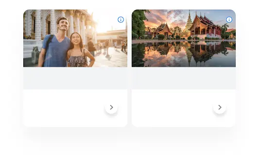 Ilustración de un teléfono en el que se muestra una consulta de viajes por el sudeste asiático en la Búsqueda de Google que hace que se muestren anuncios de display relacionados.