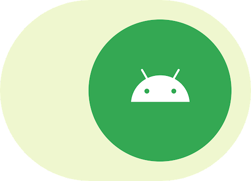 使用者介面切換按鈕包含 Android 標誌。