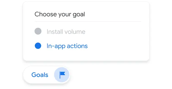 UI showing the goal selector