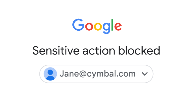 Mensagem de aviso alertando um usuário sobre uma ação sensível que foi bloqueada.