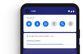 Un aggiornamento di sistema Google Play che viene installato su un dispositivo Android.