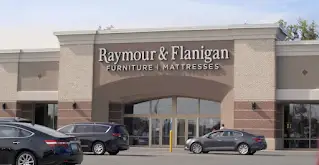 The entrance of a Raymour & Flanigan store.