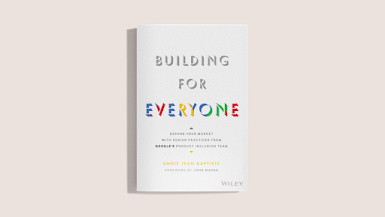 Overhead photograph of the book, Building for Everyone