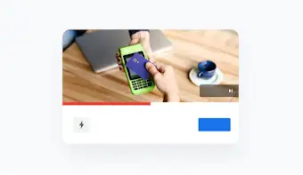 Un annuncio video di una banca in cui si vede un pagamento contactless.