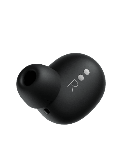 Inside view of the right Pixel Buds Pro earbud in Charcoal
