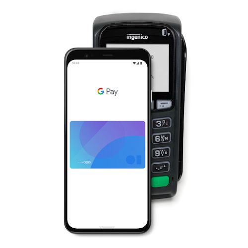 Téléphone sur lequel Google Pay est affiché