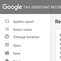 Tag assistant menus. Change location is 3rd from the top
