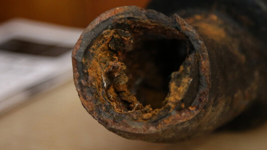 Detail of water pipe corrosion
