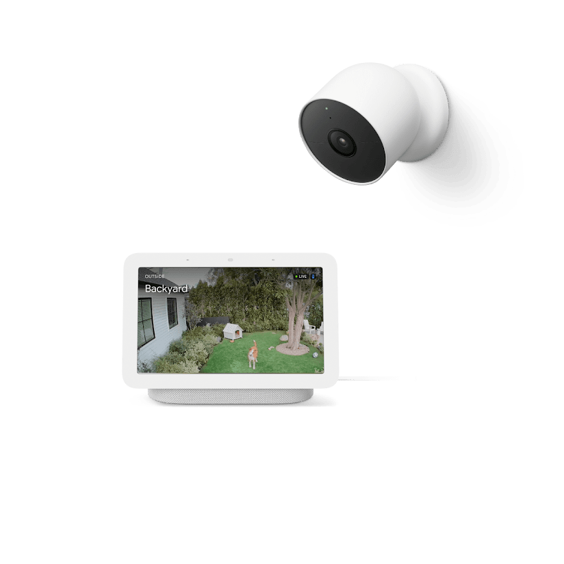 Outdoor Monitoring Package Nest Cam (battery) +  Nest Hub (2nd gen)