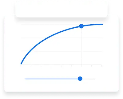Ilustración de un gráfico de líneas en el que se muestra la cobertura de anuncio con estadísticas sobre gastos de la audiencia.