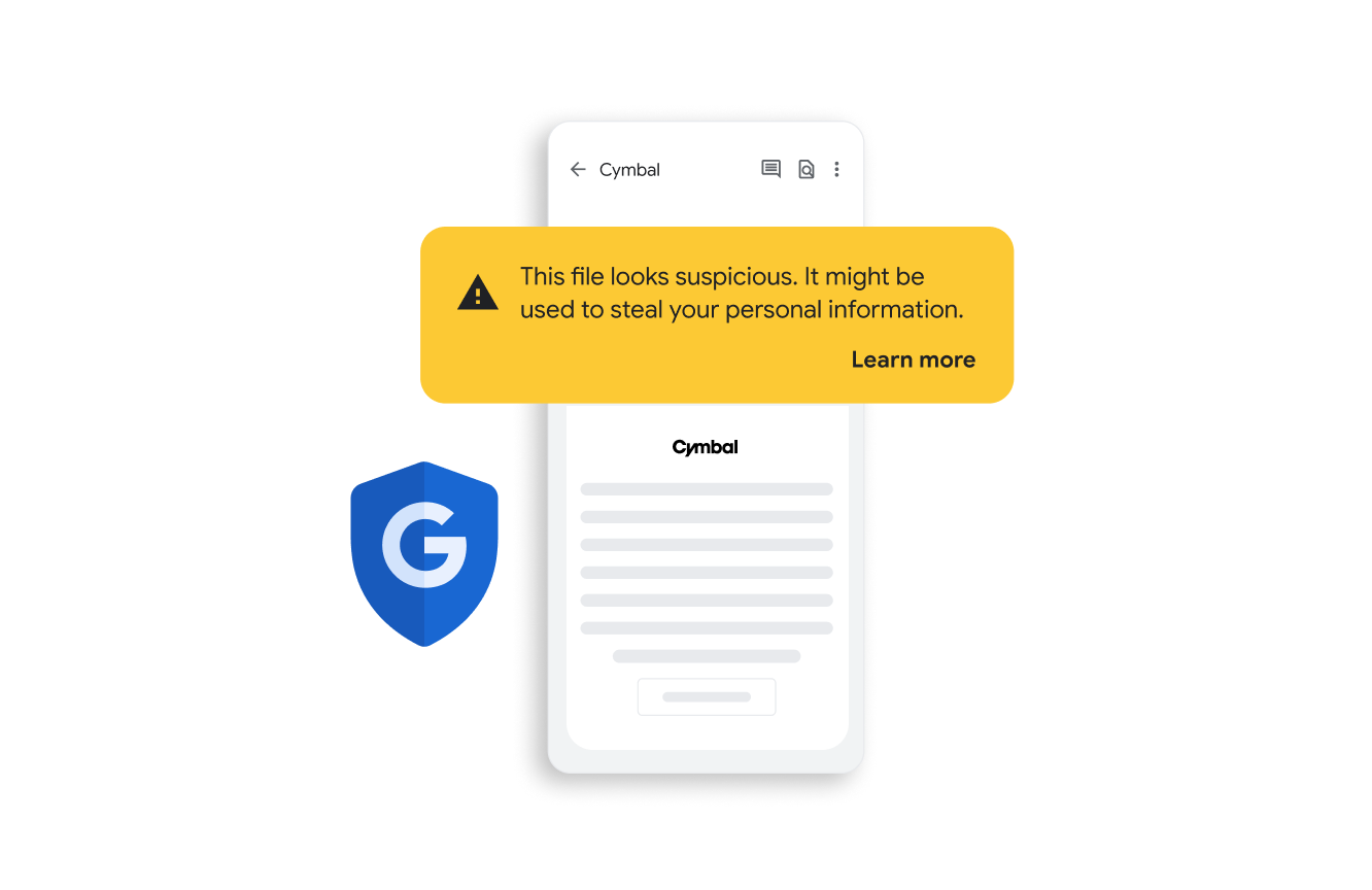 Уведомление в Google Workspace, предупреждающее об угрозе безопасности